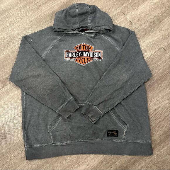 Harley-Davidson Other - Harley-Davidson Y2K Baggy Relaxed Fit Gray Loose Fit Oversized Sweatshirt Hoodie
